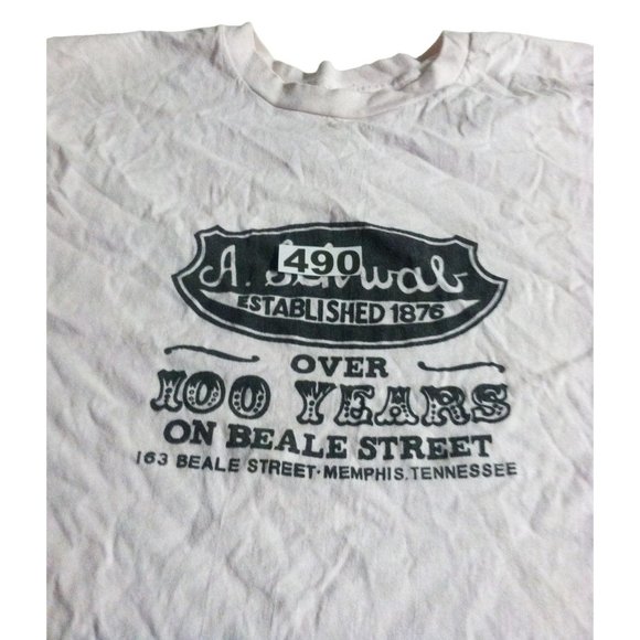 A Schwab "100 Years on Beale Street) - Memphis Tennessee Souvenir T Shirt Size 4 - Picture 4 of 4